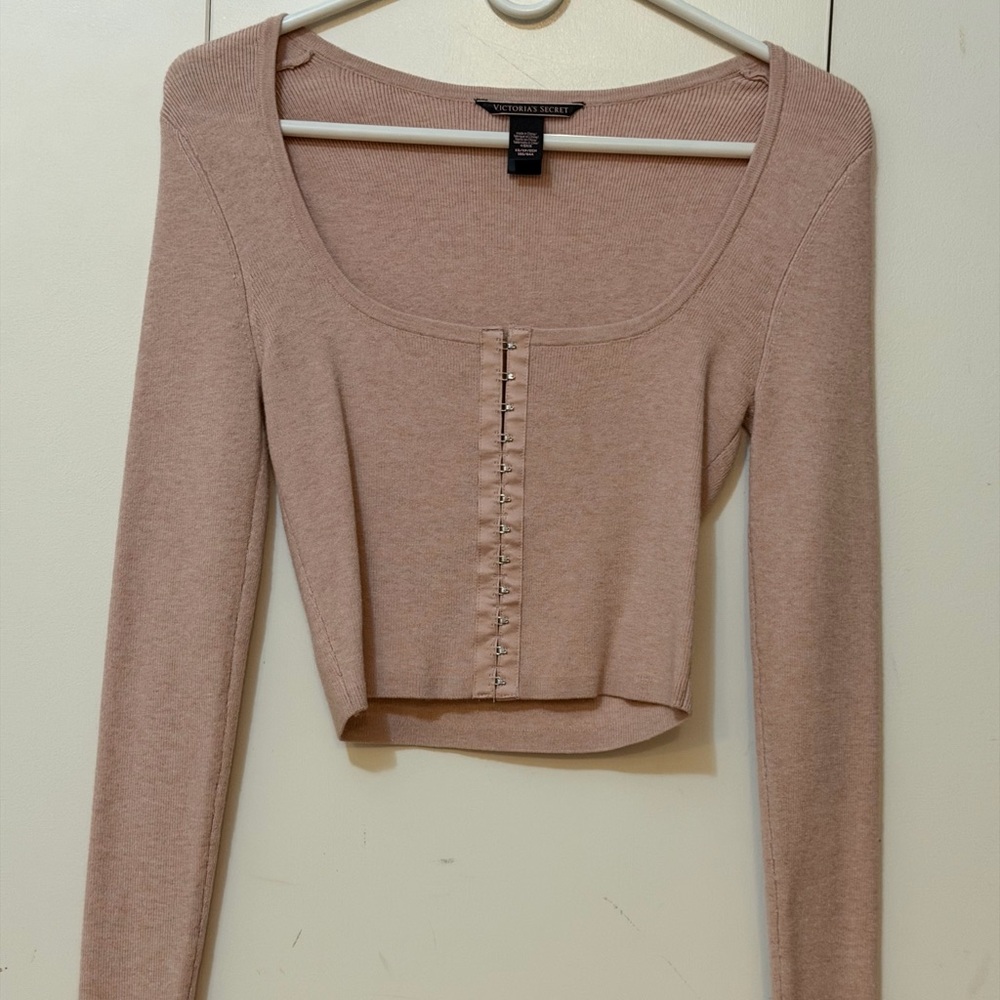 Victoria's Secret Dusty Pink Long Sleeve Crop Top